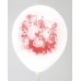 White - Pink Rose Design Printed Balloons